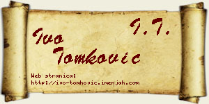 Ivo Tomković vizit kartica